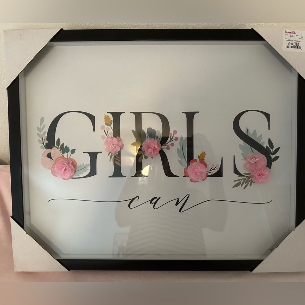 “Girls Can” wall art. Brand new